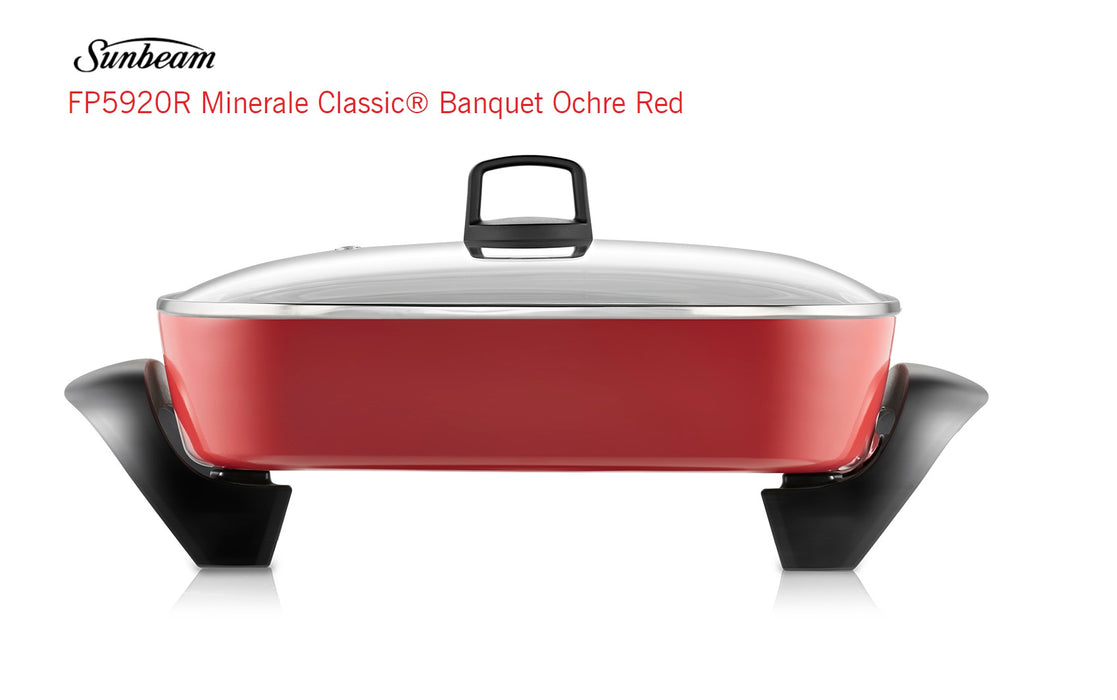 Sunbeam FP5920R Minerale Classic Banquet Fry Pan FryPan Ochre Red 9311445020036