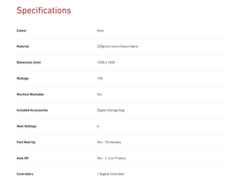 Sunbeam Feel Perfect Sherpa Fleece Heated Throw Blanket TRF4200 - LX2001 - Homewares, Outdoor, Phone Accessories, Cases, Speakers, Headphones + More -