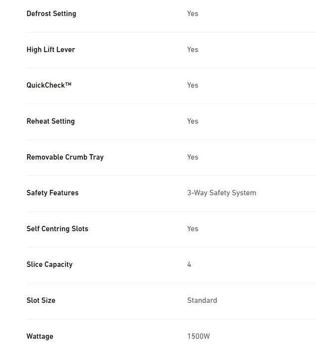 Sunbeam Fresh Start 4 Slice Toaster - Stainless Steel