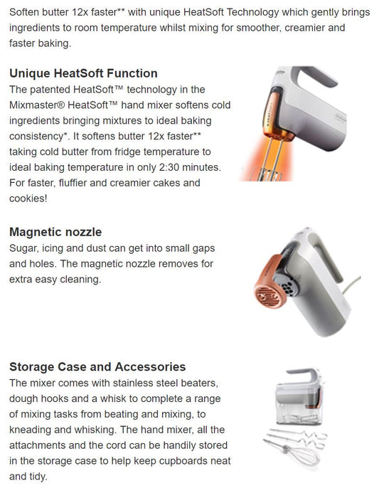 Sunbeam JM7000 Mixmaster HeatSoft Hand Mixer with Accessories JM7000 9311445026168