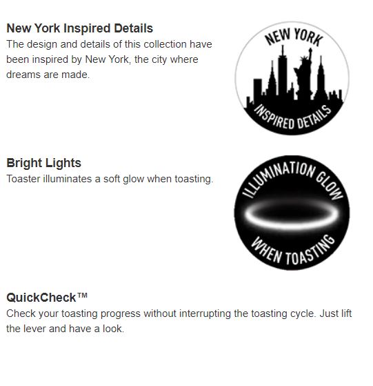 Sunbeam New York Collection 4 Slice Toaster - Black Bronze TA4440KB