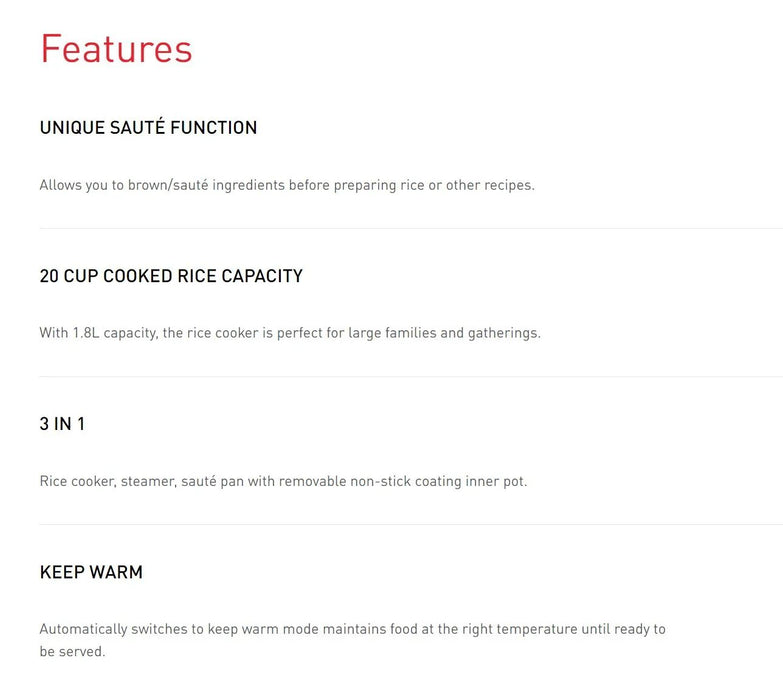 Sunbeam Rice Cooker + Saute 10 Cup RCP4000SV 9311445034569 - LX2001 - Homewares, Outdoor, Phone Accessories, Cases, Speakers, Headphones + More -