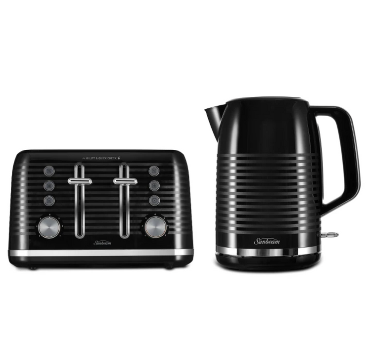 Sunbeam Rise And Shine Breakfast Set Toaster + Kettle - Black