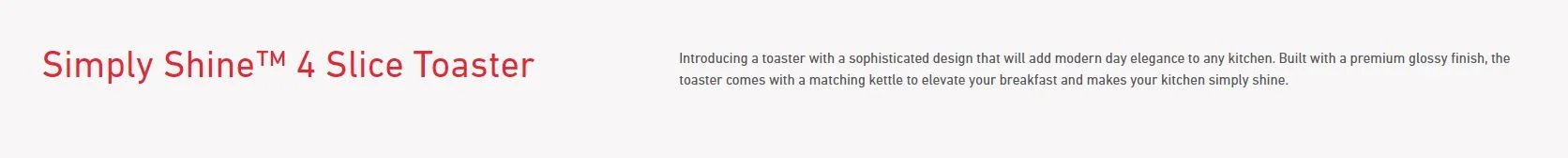 Sunbeam Simply Shine 4 Slice Toaster - Black