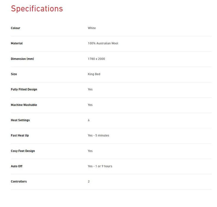 Sunbeam Sleep Perfect Wool Fleece Electric Blanket - King - LX2001 - Homewares, Outdoor, Phone Accessories, Cases, Speakers, Headphones + More -