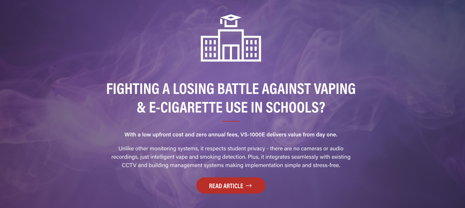 Takex VS-1000E Hardwired Vape and Smoking Sensor for Schools Business & More