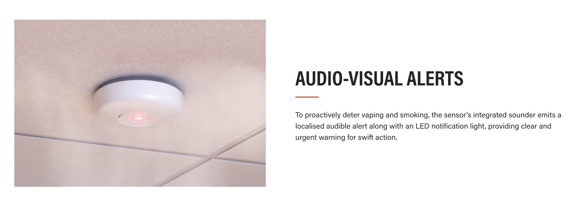 Takex VS-1000E Hardwired Vape and Smoking Sensor for Schools Business & More