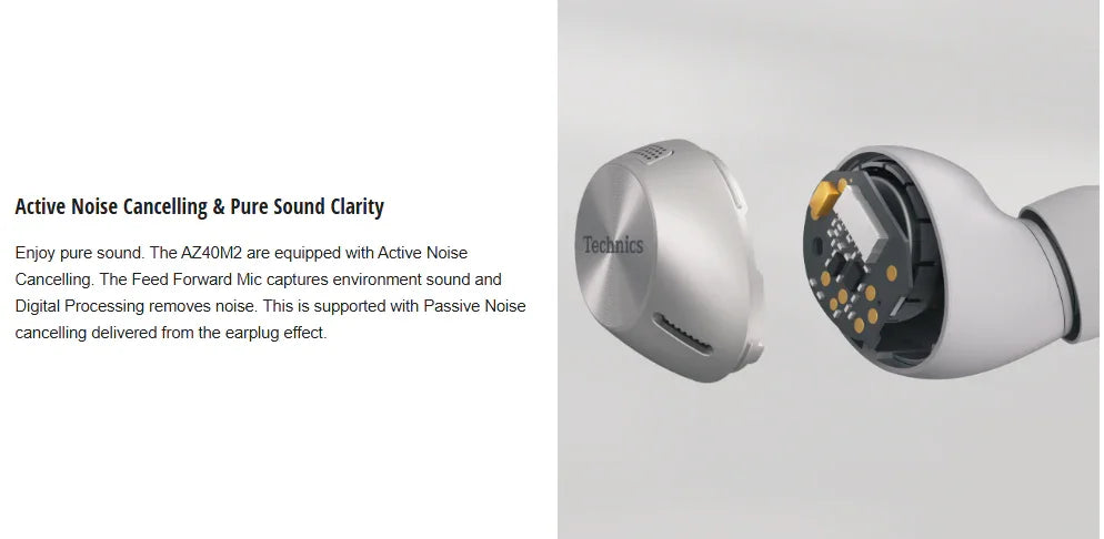 Technics AZ40 M2 True Wireless Noise Cancelling In-Ear Headphones - Black - LX2001 - Homewares, Outdoor, Phone Accessories, Cases, Speakers, Headphones + More -