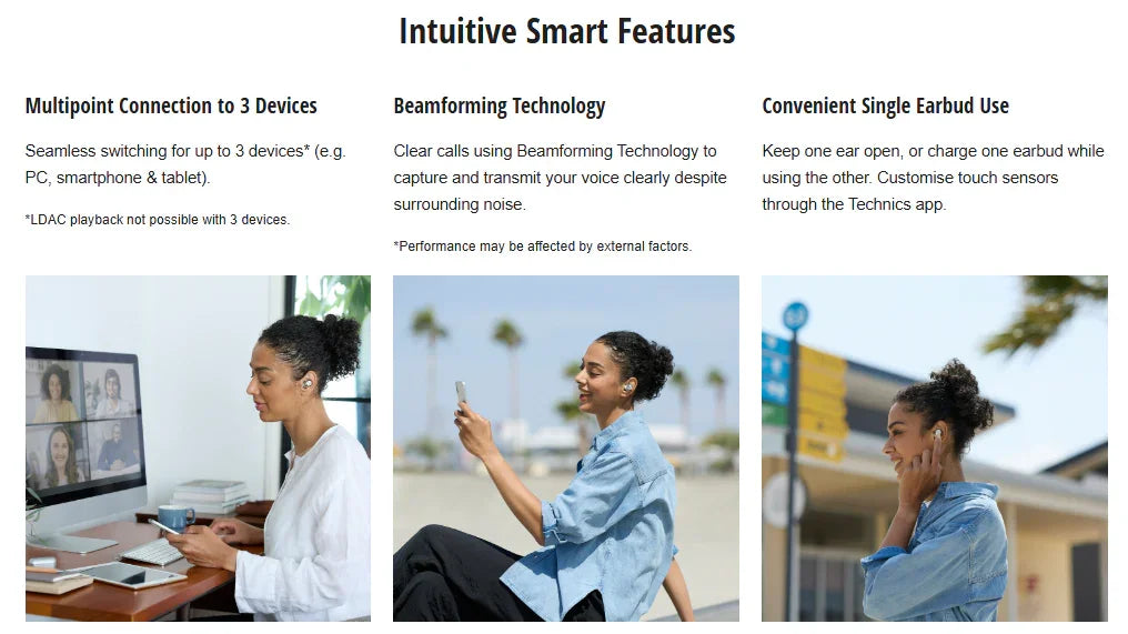 Technics AZ40 M2 True Wireless Noise Cancelling In-Ear Headphones - Black - LX2001 - Homewares, Outdoor, Phone Accessories, Cases, Speakers, Headphones + More -