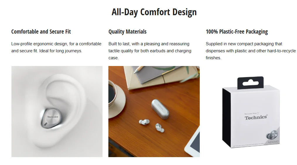 Technics AZ40 M2 True Wireless Noise Cancelling In-Ear Headphones - Rose Gold - LX2001 - Homewares, Outdoor, Phone Accessories, Cases, Speakers, Headphones + More -