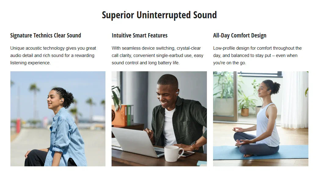 Technics AZ40 M2 True Wireless Noise Cancelling In-Ear Headphones - Rose Gold - LX2001 - Homewares, Outdoor, Phone Accessories, Cases, Speakers, Headphones + More -