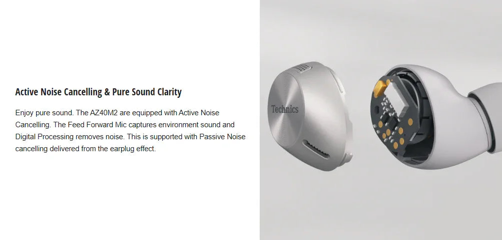 Technics AZ40 M2 True Wireless Noise Cancelling In-Ear Headphones - Rose Gold - LX2001 - Homewares, Outdoor, Phone Accessories, Cases, Speakers, Headphones + More -