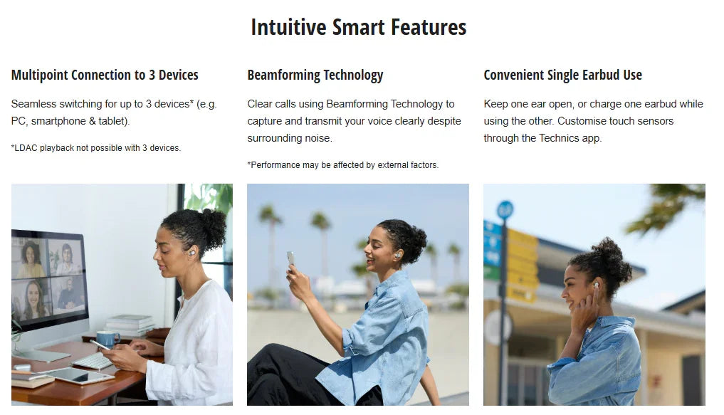 Technics AZ40 M2 True Wireless Noise Cancelling In-Ear Headphones - Rose Gold - LX2001 - Homewares, Outdoor, Phone Accessories, Cases, Speakers, Headphones + More -