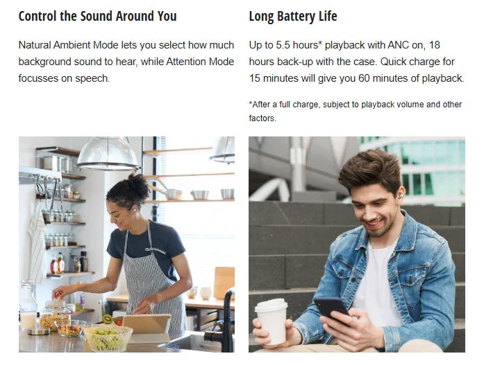 Technics AZ40 M2 True Wireless Noise Cancelling In-Ear Headphones - Rose Gold - LX2001 - Homewares, Outdoor, Phone Accessories, Cases, Speakers, Headphones + More -