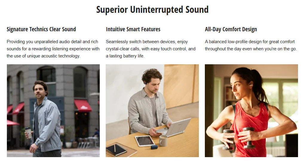 Technics AZ60 Premium True Wireless Noise Cancelling In-Ear Headphones - Silver - LX2001 - Homewares, Outdoor, Phone Accessories, Cases, Speakers, Headphones + More -