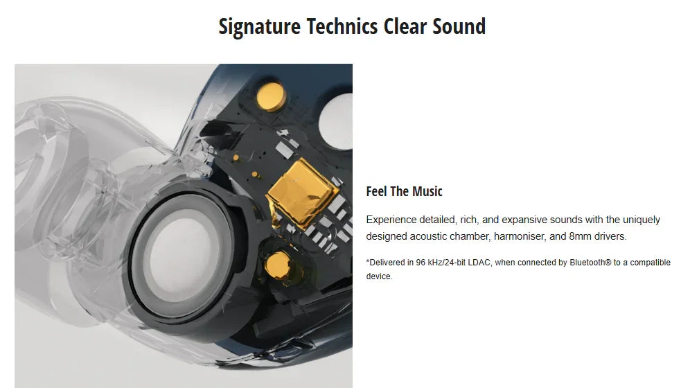 Technics AZ60 Premium True Wireless Noise Cancelling In-Ear Headphones - Silver - LX2001 - Homewares, Outdoor, Phone Accessories, Cases, Speakers, Headphones + More -