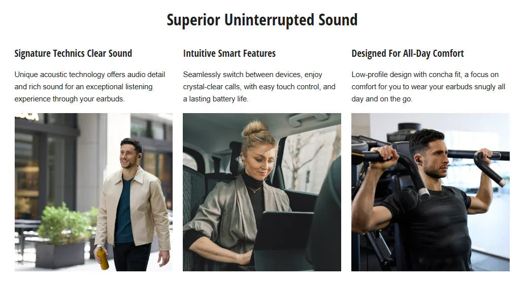 Technics AZ80 Premium Noise-Cancelling True Wireless Headphones - Silver - LX2001 - Homewares, Outdoor, Phone Accessories, Cases, Speakers, Headphones + More -