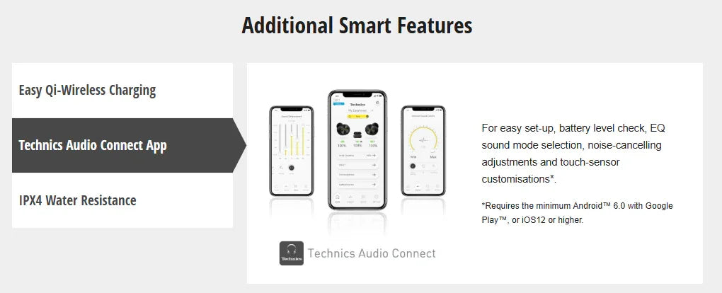 Technics AZ80 Premium Noise-Cancelling True Wireless Headphones - Silver - LX2001 - Homewares, Outdoor, Phone Accessories, Cases, Speakers, Headphones + More -