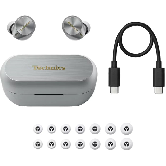 Technics AZ80 Premium Noise-Cancelling True Wireless Headphones - Silver - LX2001 - Homewares, Outdoor, Phone Accessories, Cases, Speakers, Headphones + More -