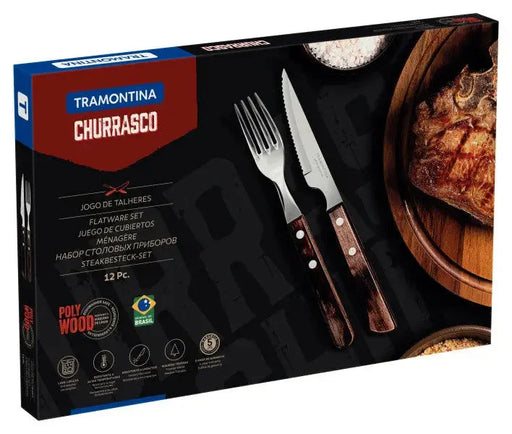 Tramontina Churrasco Spanish Steak Cutlery 12 Piece Set - Red - LX2001 - Homewares, Outdoor, Phone Accessories, Cases, Speakers, Headphones + More -