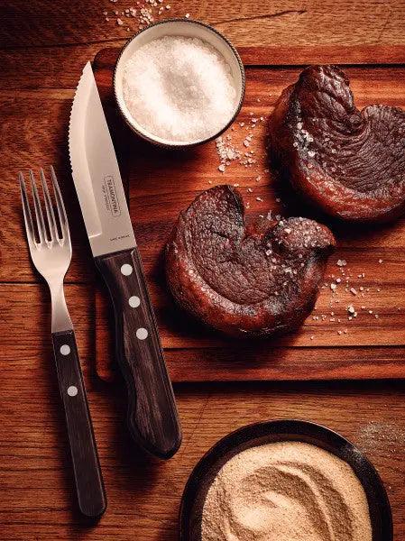 Tramontina Churrasco Steak Knife Serrated Wide Blade Polywood Brown 5" 12cm - LX2001 - Homewares, Outdoor, Phone Accessories, Cases, Speakers, Headphones + More -