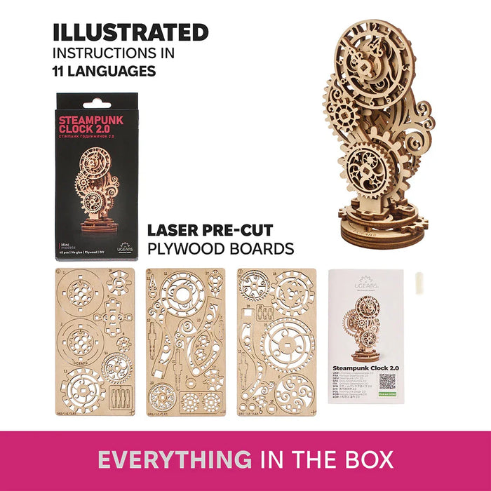 Ugears Steampunk Clock 2.0 - LX2001 - Homewares, Outdoor, Phone Accessories, Cases, Speakers, Headphones + More -