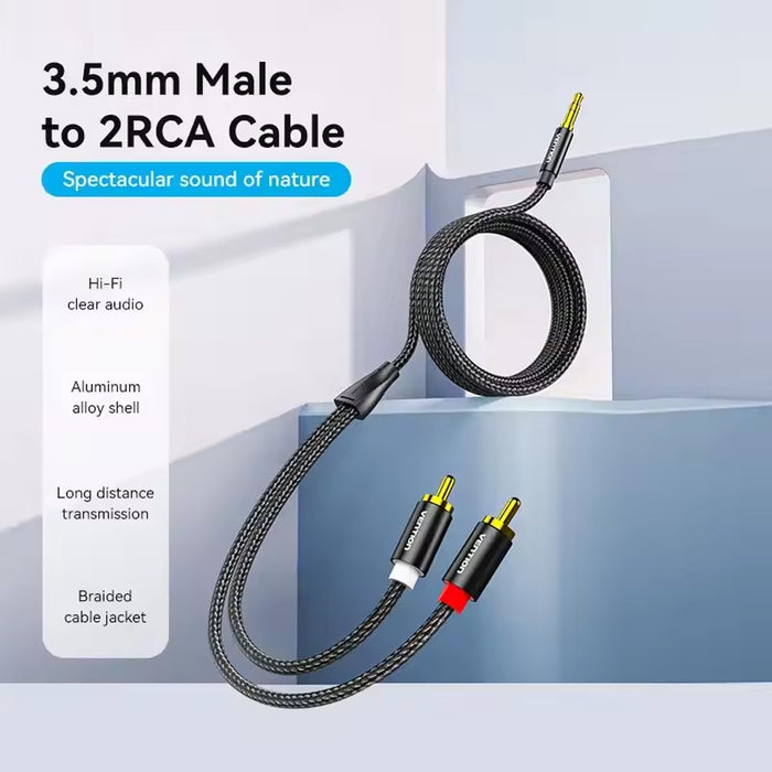 Vention 2X Rca Male To 3.5Mm Trs Cable 50Cm