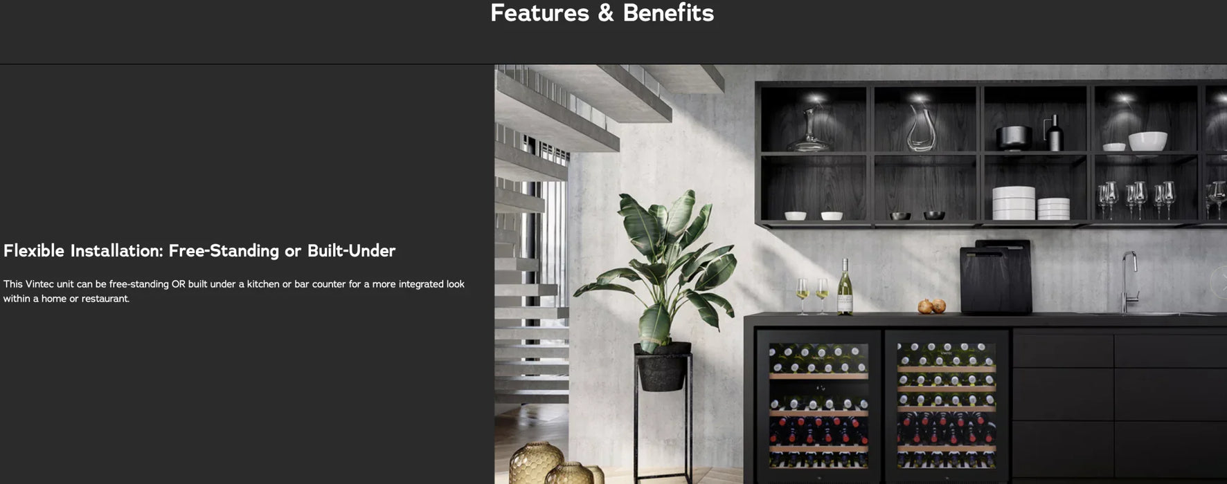 Vintec 100 Beer Wine Fridge Bottle Undercounter Black Glass Door Beverage Centre - LX2001 - Homewares, Outdoor, Phone Accessories, Cases, Speakers, Headphones + More -