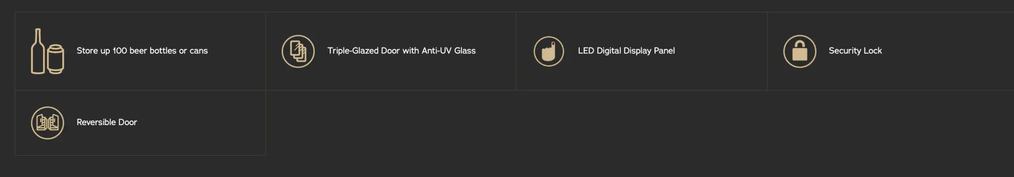 Vintec 100 Beer Wine Fridge Bottle Undercounter Black Glass Door Beverage Centre - LX2001 - Homewares, Outdoor, Phone Accessories, Cases, Speakers, Headphones + More -