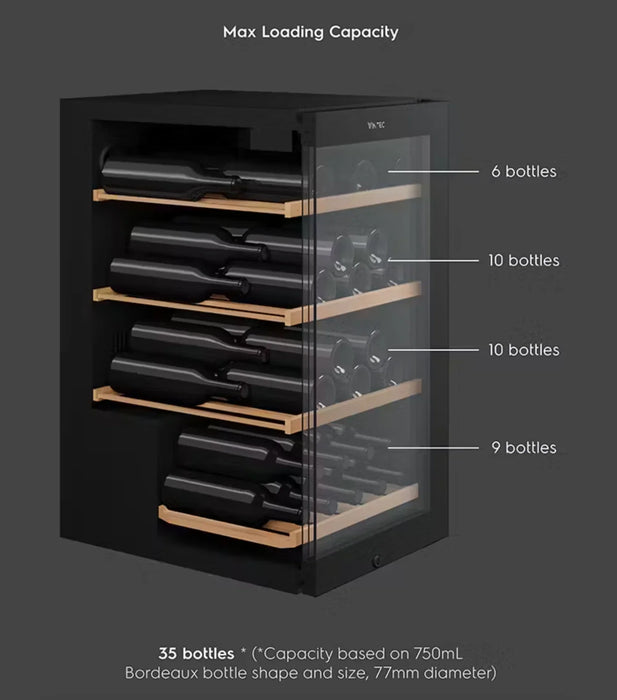 Vintec Wine Fridge Chiller with 35 Bottle Capacity - Black VWS830FCB-X - LX2001 - Homewares, Outdoor, Phone Accessories, Cases, Speakers, Headphones + More -