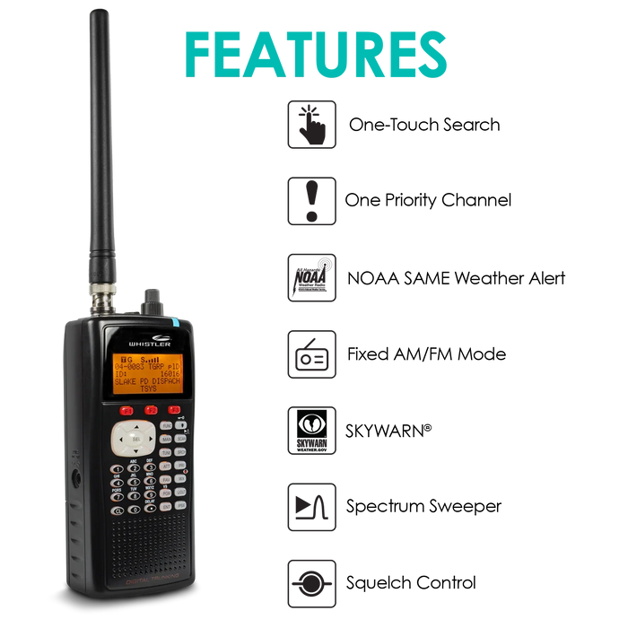 Whistler WS1040 Handheld Digital Scanner Radio - LX2001 - Homewares, Outdoor, Phone Accessories, Cases, Speakers, Headphones + More -