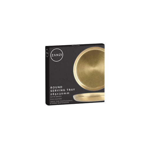 Zanzi Serving Tray Round Brass Satin 265x30mm - LX2001 - Homewares, Outdoor, Phone Accessories, Cases, Speakers, Headphones + More -