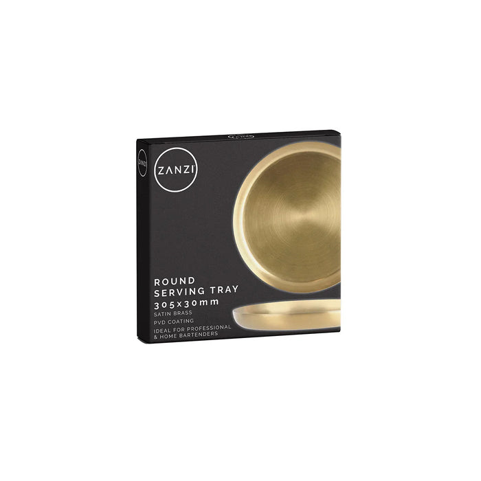 Zanzi Serving Tray Round Brass Satin 305x30mm - LX2001 - Homewares, Outdoor, Phone Accessories, Cases, Speakers, Headphones + More -