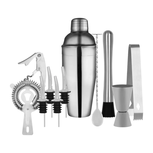 Zanzi Cocktail Set 11pc Stainless Steel In Bartender Bag - LX2001 - Homewares, Outdoor, Phone Accessories, Cases, Speakers, Headphones + More -
