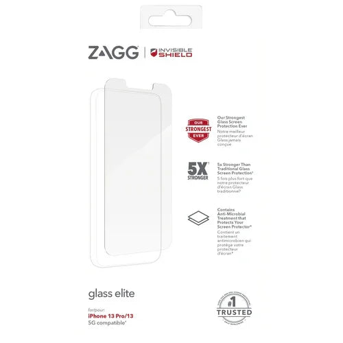 Zagg InvisibleShield Glass Elite AM - iPhone 14 / 13 / 13 Pro Screen Protector - LX2001 - Homewares, Outdoor, Phone Accessories, Cases, Speakers, Headphones + More -