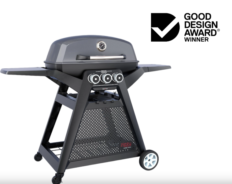 Ziggy Ziegler & Brown Elite Triple 3B Grill LPG BBQ on Cart - Gunmetal Grey