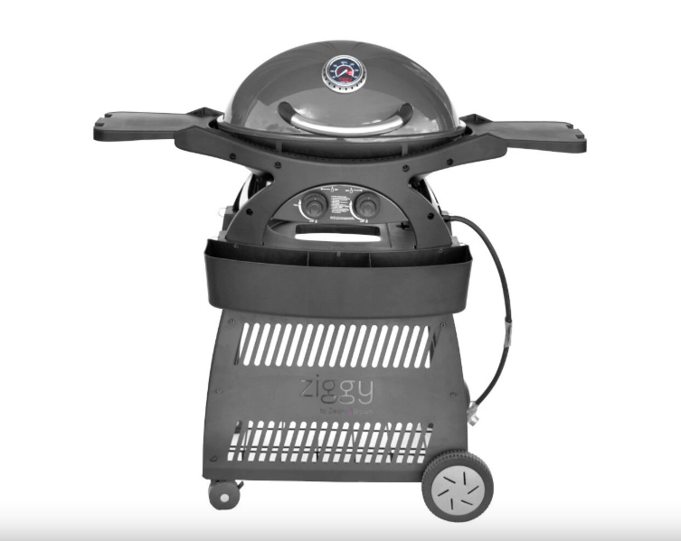 Ziggy Ziegler & Brown Twin Grill LPG BBQ Classic On Cart - Gunmetal Grey