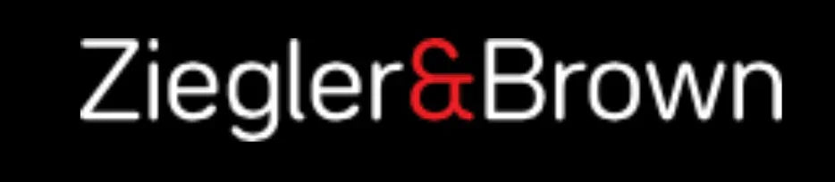 Ziegler & Brown logo on black background with white and red text