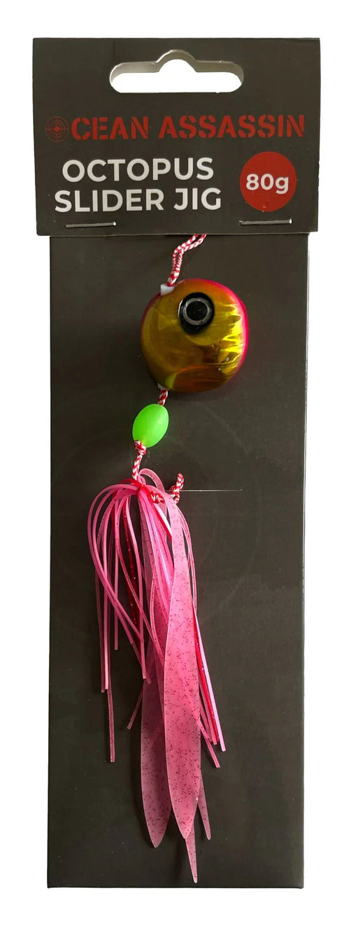 Ocean Assassin Octopus Slider Jig - Pink/Gold - 80g - LX2001 - Homewares, Outdoor, Phone Accessories, Cases, Speakers, Headphones + More -