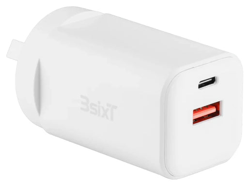 3sixT Wall Charger GaN 65W USB-C PD + 2.4A - W - LX2001 - Homewares, Outdoor, Phone Accessories, Cases, Speakers, Headphones + More -