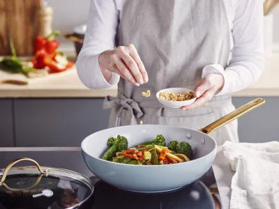 GreenPan Green Pan Padova Smokey Blue Covered Wok 28cm/3.7L - LX2001 - Homewares, Outdoor, Phone Accessories, Cases, Speakers, Headphones + More -