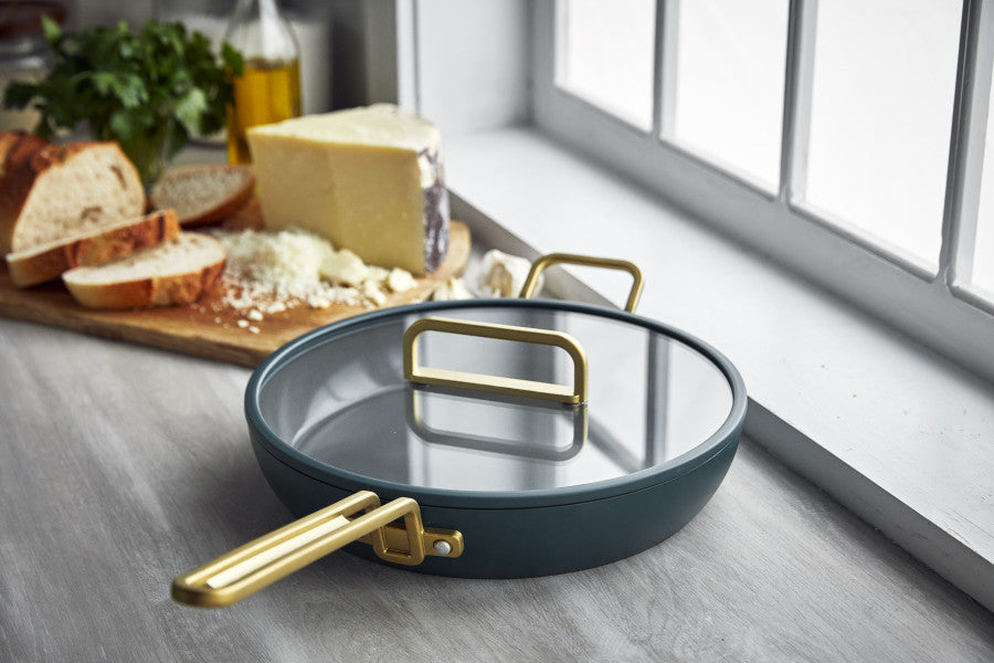 Stanley Tucci Ceramic Non-Stick 30cm Frypan with Lid | Venetian Teal