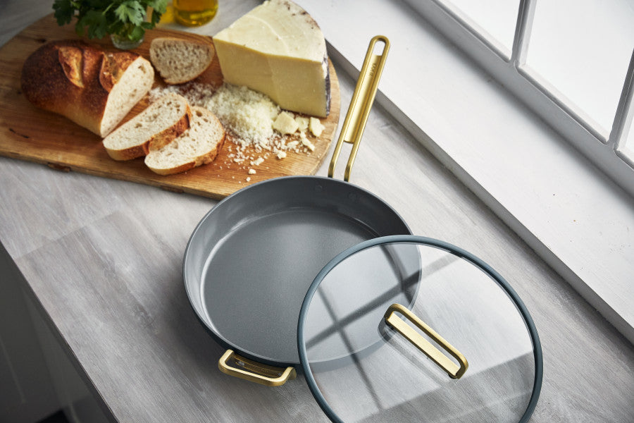 Stanley Tucci Ceramic Non-Stick 30cm Frypan with Lid | Venetian Teal