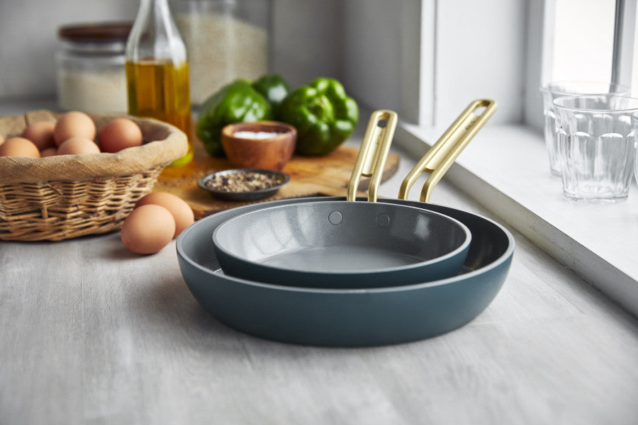 Stanley Tucci Ceramic Non-stick 20cm and 26cm Frypan Set | Venetian Teal