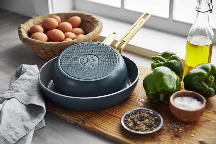 Stanley Tucci Ceramic Non-stick 20cm and 26cm Frypan Set | Venetian Teal