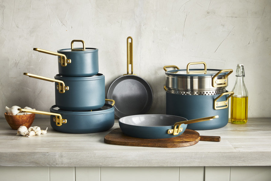 Stanley Tucci Ceramic Non-stick 11-Piece Cookware Set | Venetian Teal