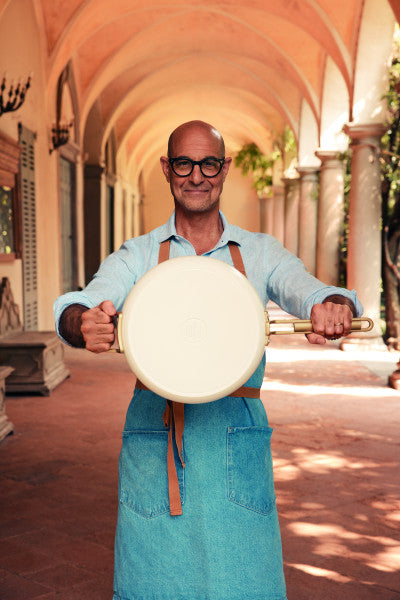 Stanley Tucci Ceramic Non-Stick 33cm Essential Stanley Pan | Carrara White