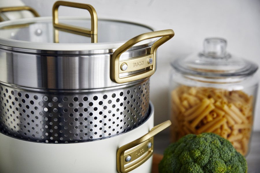 Stanley Tucci Ceramic Non-stick 11-Piece Cookware Set | Carrara White