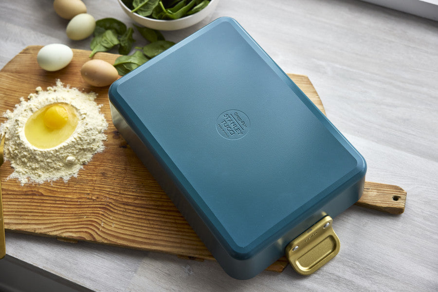 Stanley Tucci Ceramic Non-Stick Roasting Pan | Venetian Teal