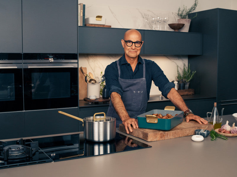 Stanley Tucci Ceramic Non-Stick Roasting Pan | Venetian Teal